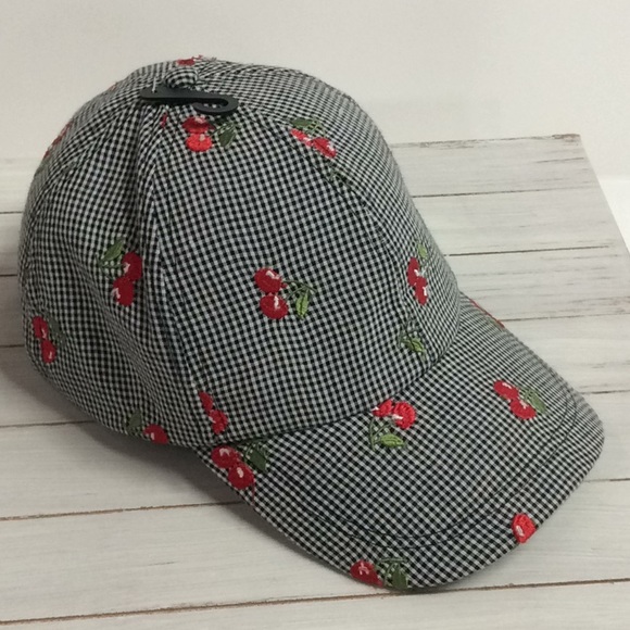 Collection Accessories - Gingham and Cherry Cap